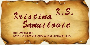 Kristina Samuilović vizit kartica